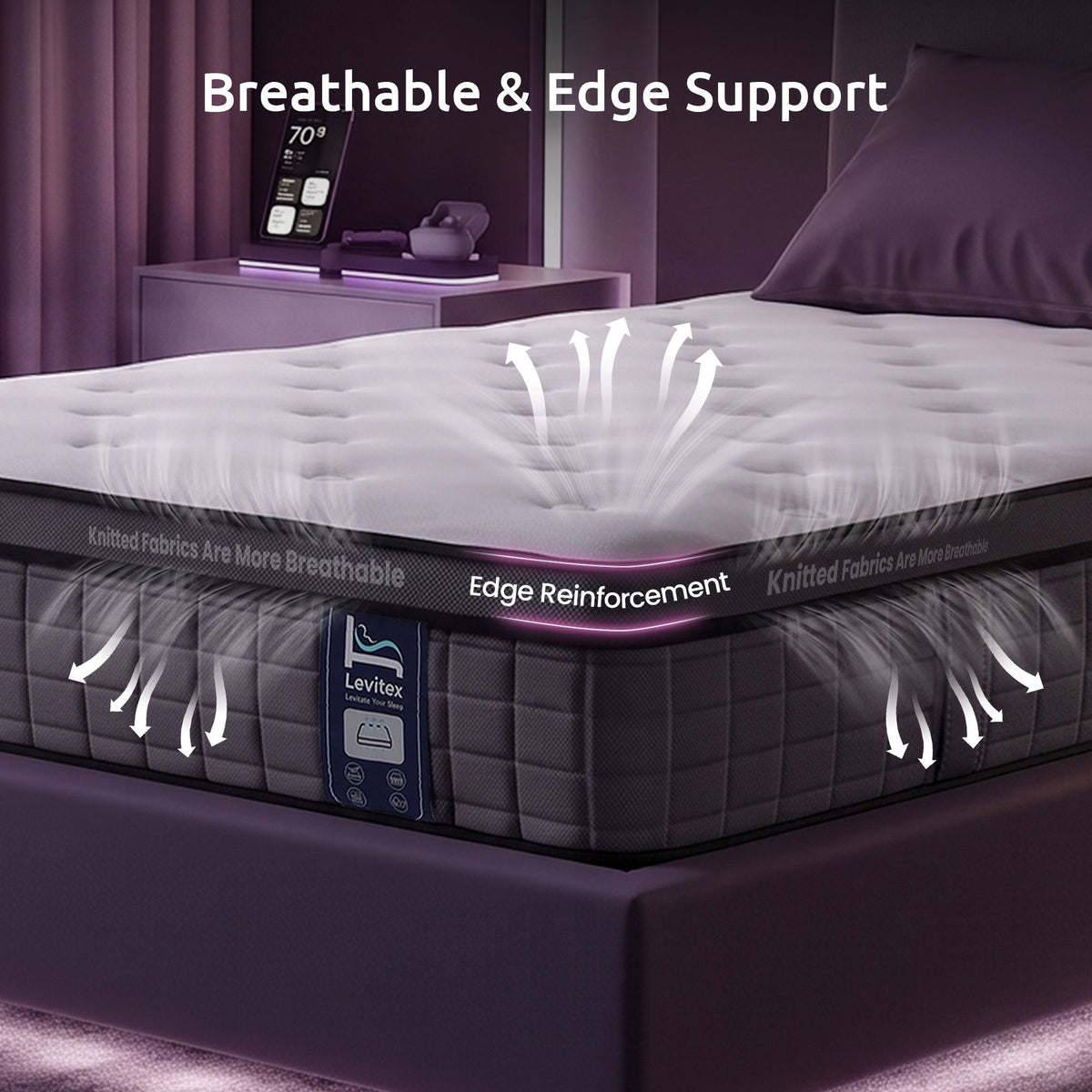 King Single Mattress 2 Rows Edge Support for Deep Sleep 5-Zone Ergonomic Pocket Spring Breathable Corrugated Sponge Medium Firm 30CM