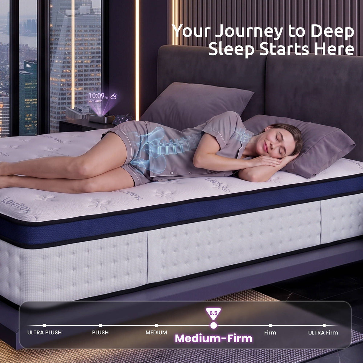 35CM Double Mattresses Gel Memory Foam and 7-Zone Ergonomic Pocket Spring, Anti-Roll Dual-Row Edge, Undisturbed Deep Sleep For Restless Couples, Triple Cooling System