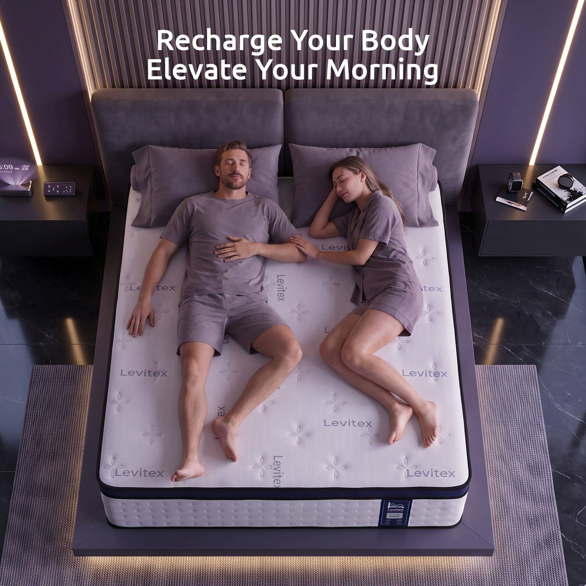 35CM Double Mattresses Gel Memory Foam and 7-Zone Ergonomic Pocket Spring, Anti-Roll Dual-Row Edge, Undisturbed Deep Sleep For Restless Couples, Triple Cooling System