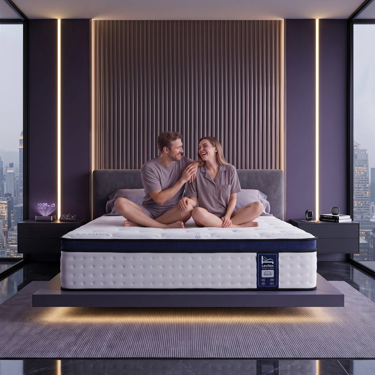 35CM Queen Mattresses Gel Memory Foam and 7-Zone Ergonomic Pocket Spring, Anti-Roll Dual-Row Edge, Undisturbed Deep Sleep For Restless Couples, Triple Cooling System