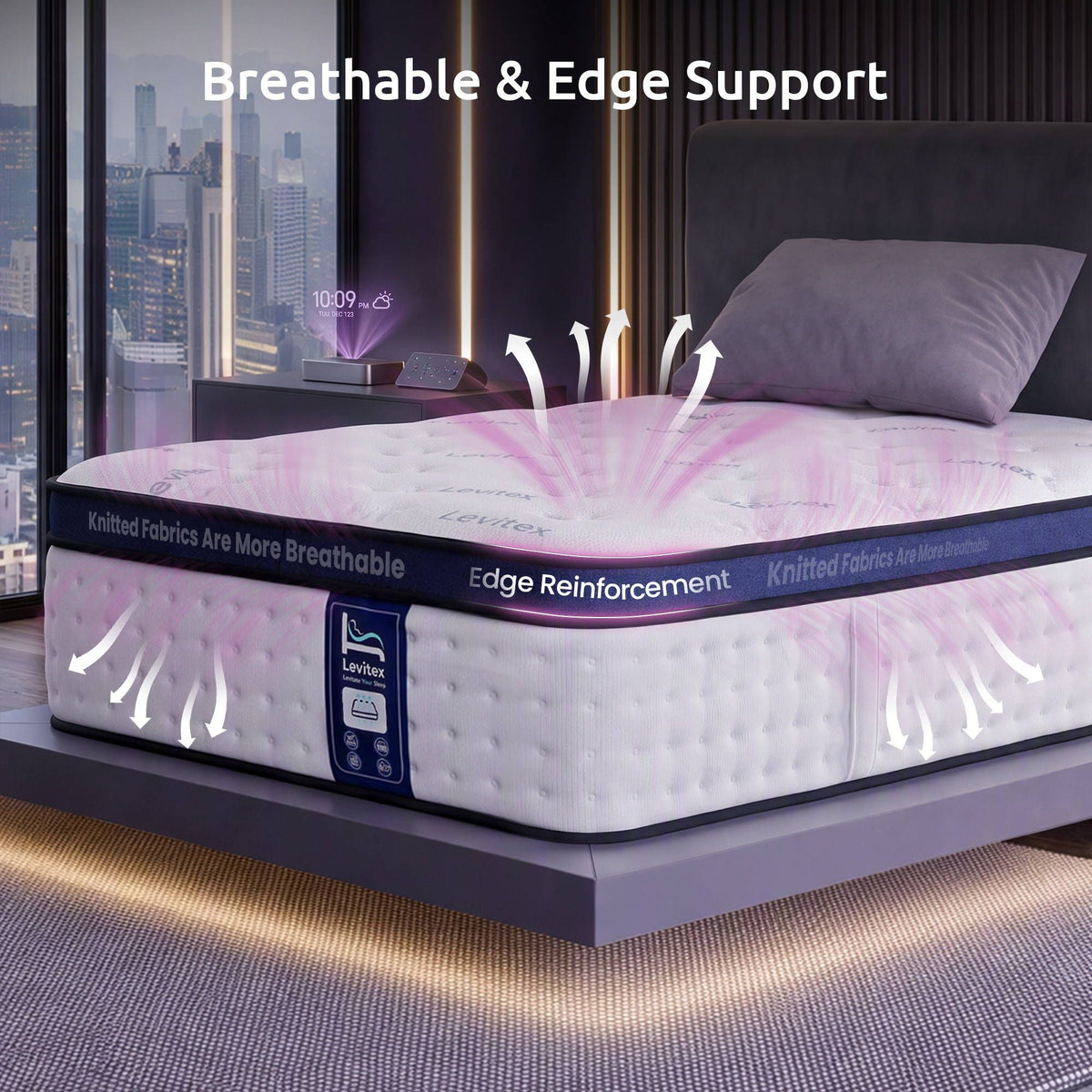 35CM Single Mattresses Gel Memory Foam and 7-Zone Ergonomic Pocket Spring, Anti-Roll Dual-Row Edge, Triple Cooling System for Hot Sleepers