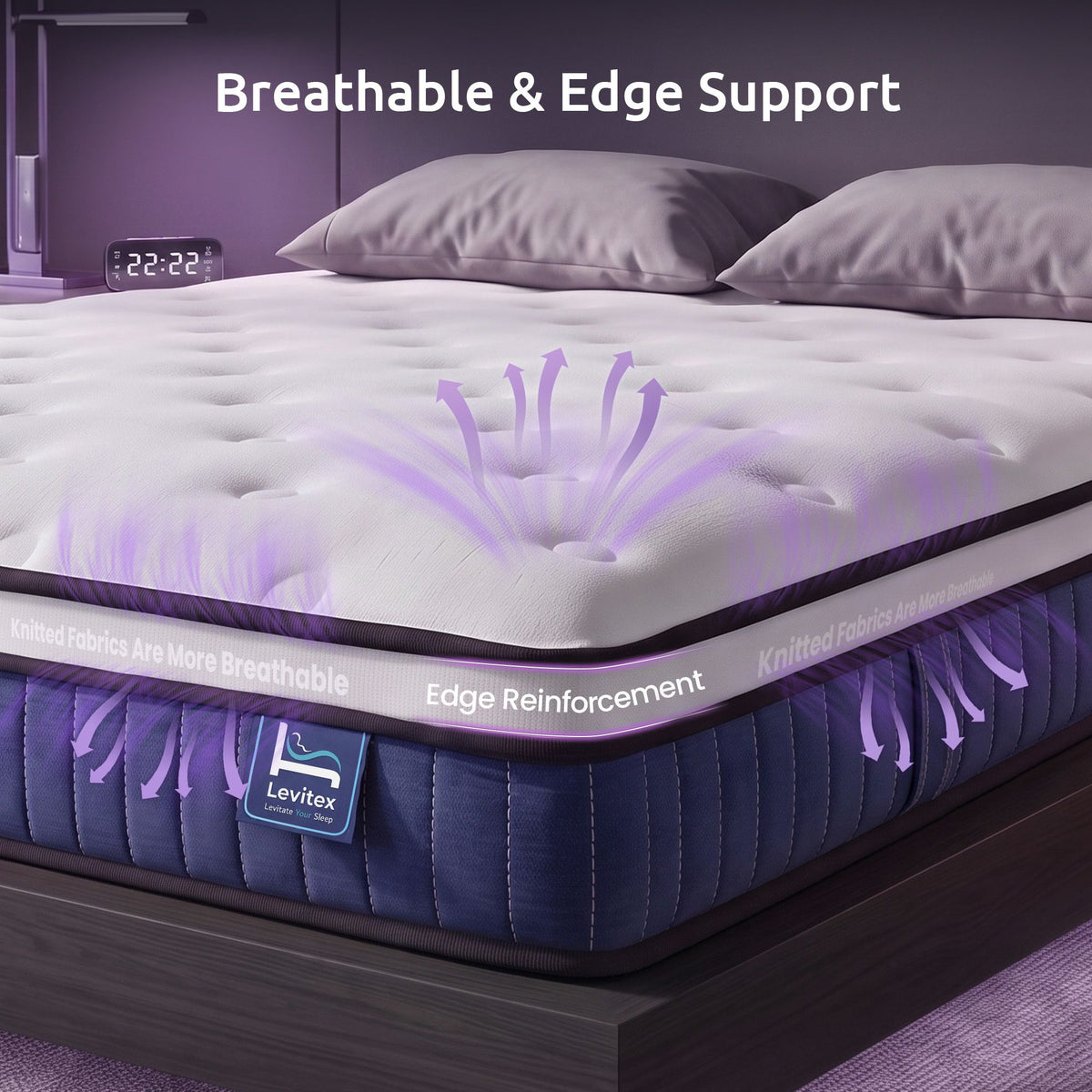 Queen Mattress 23CM With Pocket Spring & Cooling Gel Foam, Medium-Firm Full-Body Support, Mattresses In A Box
