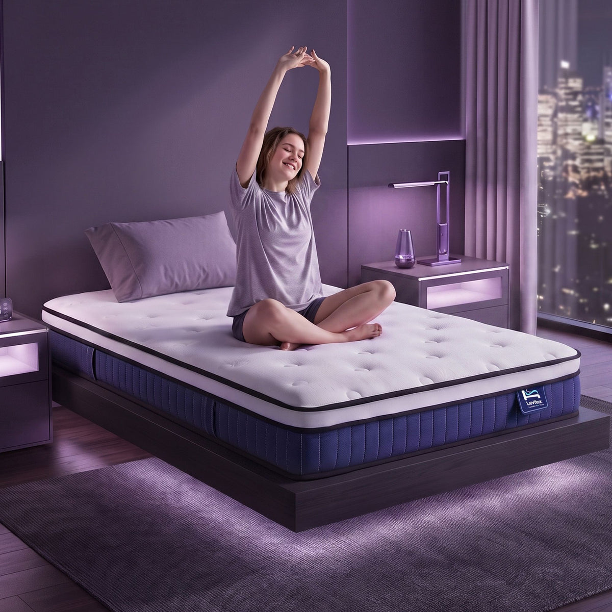 Single Mattress 23CM With Pocket Spring & Cooling Gel Foam, Medium-Firm Full-Body Support, Mattresses In A Box