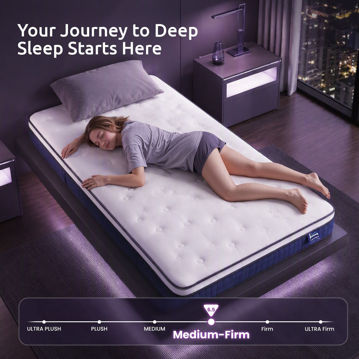 Single Mattress 23CM With Pocket Spring & Cooling Gel Foam, Medium-Firm Full-Body Support, Mattresses In A Box