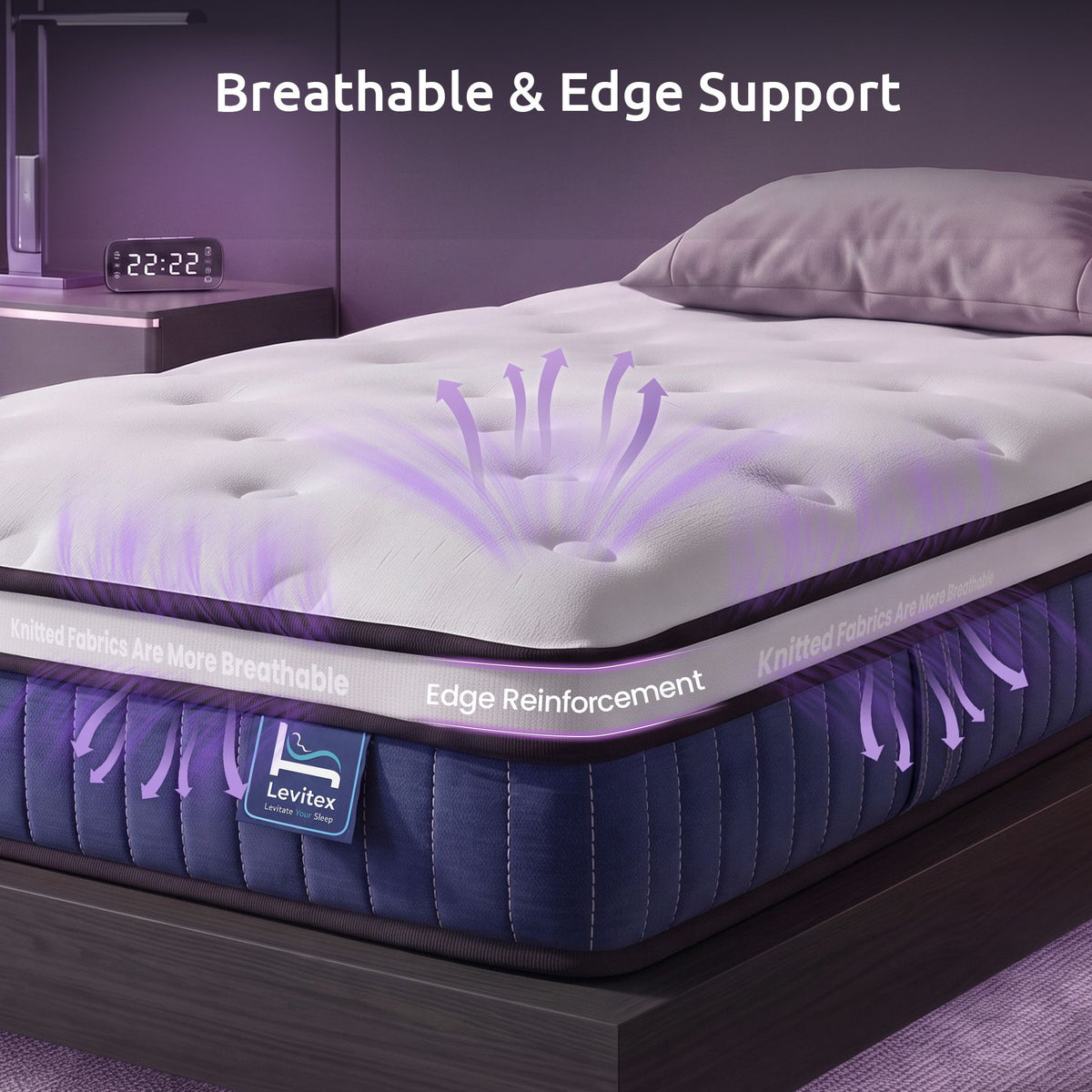 Single Mattress 23CM With Pocket Spring & Cooling Gel Foam, Medium-Firm Full-Body Support, Mattresses In A Box