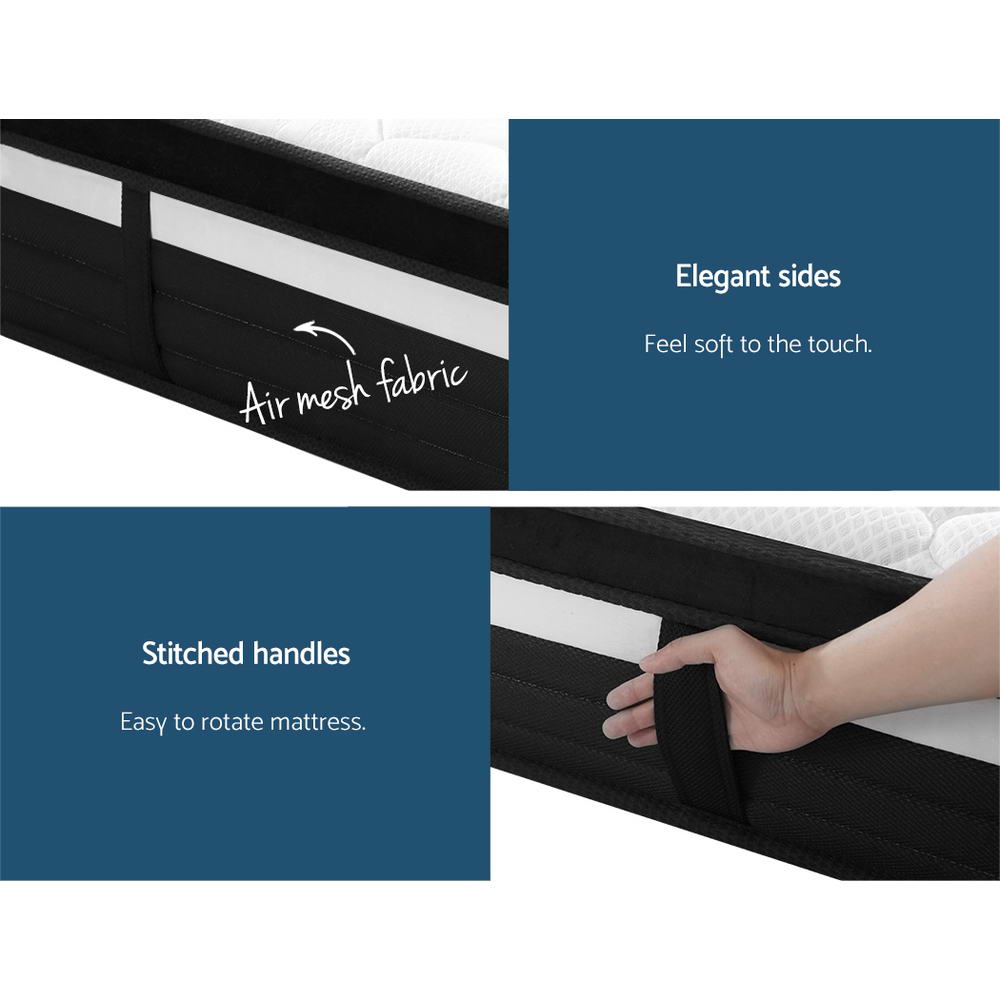King Single Euro Top Mattress 28cm Extra Firm Pocket Spring Bed