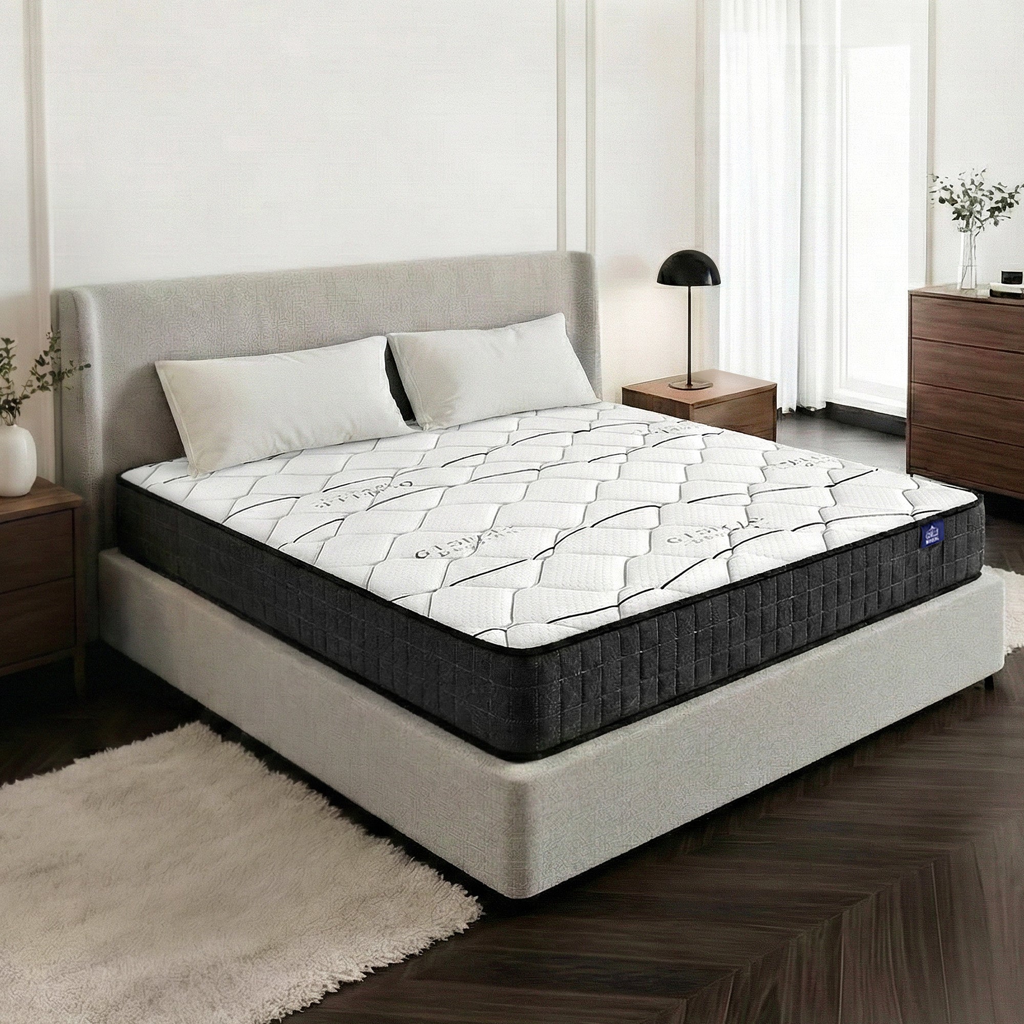 Glay Series Bonnell Spring Mattress – Medium Firm Support & Quilted Top Double