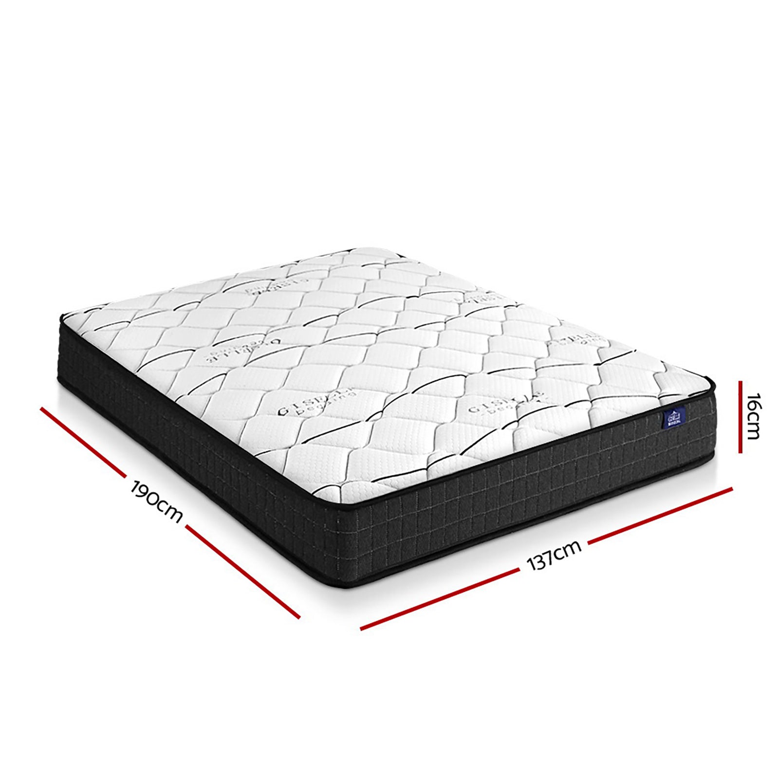 Glay Series Bonnell Spring Mattress – Medium Firm Support & Quilted Top Double