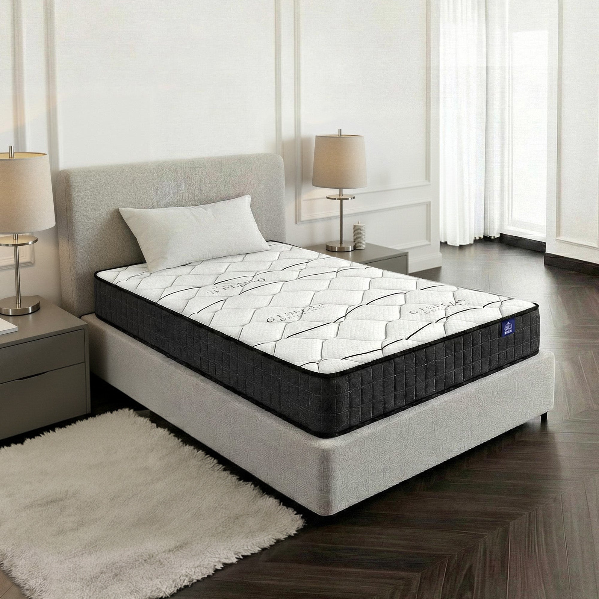 Glay Series Bonnell Spring Mattress – Medium Firm Support & Quilted Top King Single