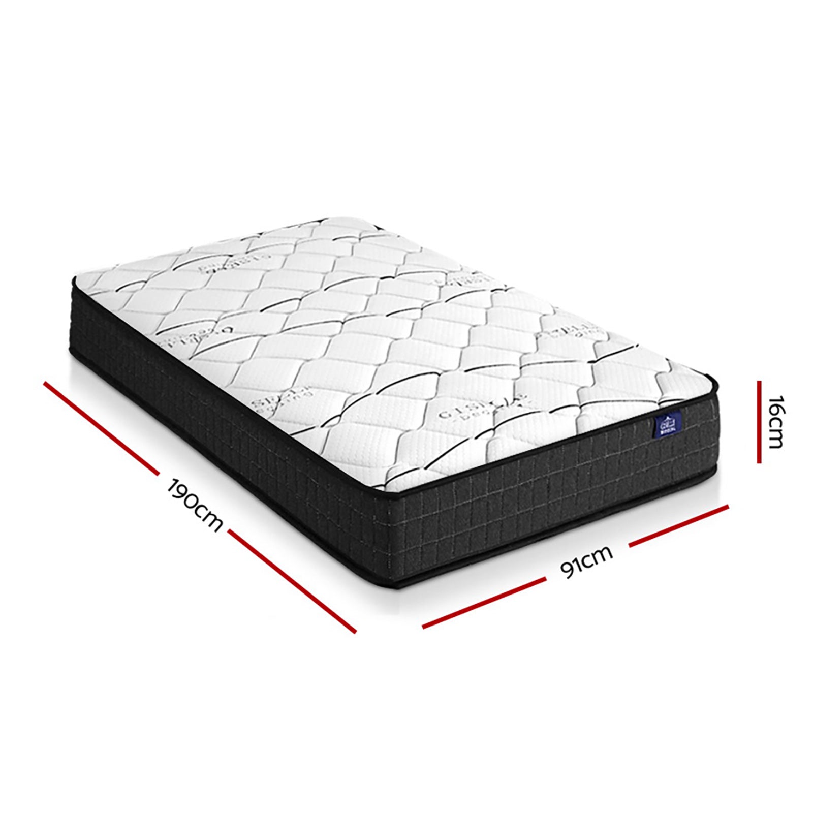 Glay Series Bonnell Spring Mattress – Medium Firm Support & Quilted Top Single