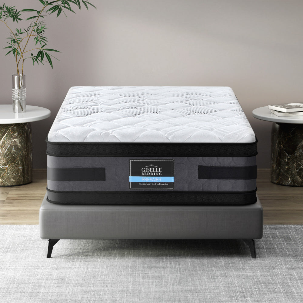 King Single Mattress 36cm Flippable Pocket Spring 7 Zone Dual Firm