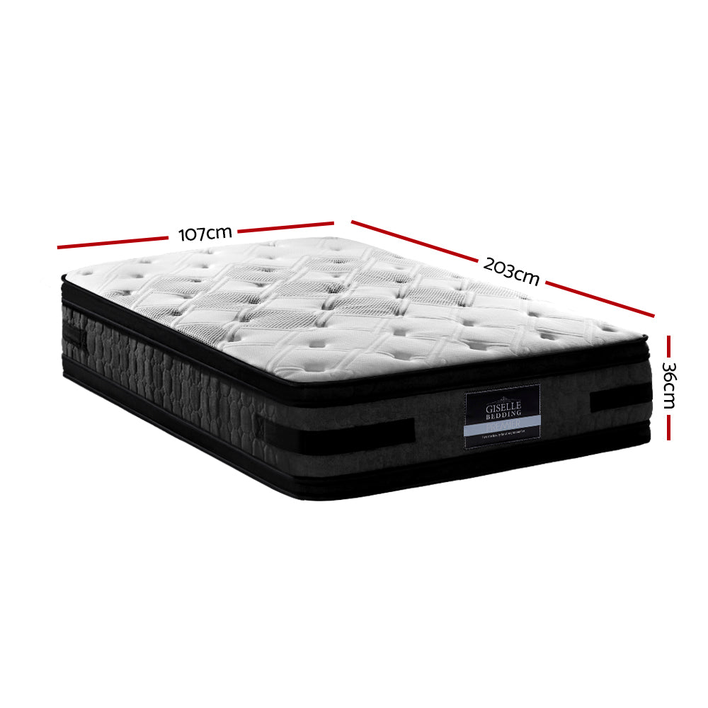 King Single Mattress 36cm Flippable Pocket Spring 7 Zone Dual Firm