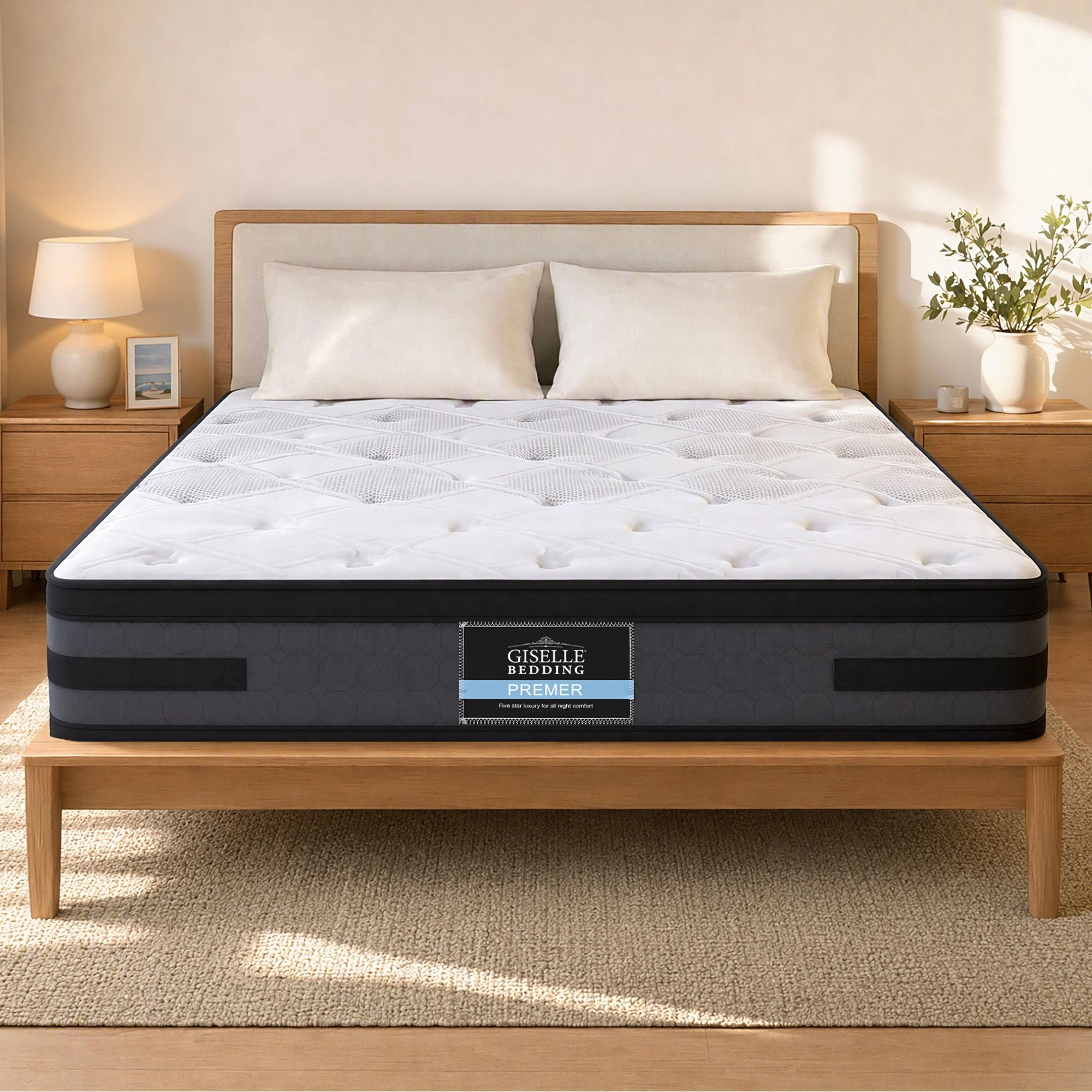 Giselle Bedding 7-Zone Queen Mattress 36cm Double Firmness Cooling Gel Memory Foam with Pocket Spring