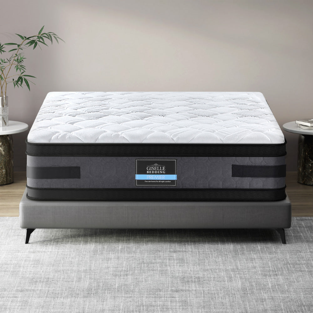 Queen Mattress 36cm Flippable Pocket Spring Memory Foam 7 Zone