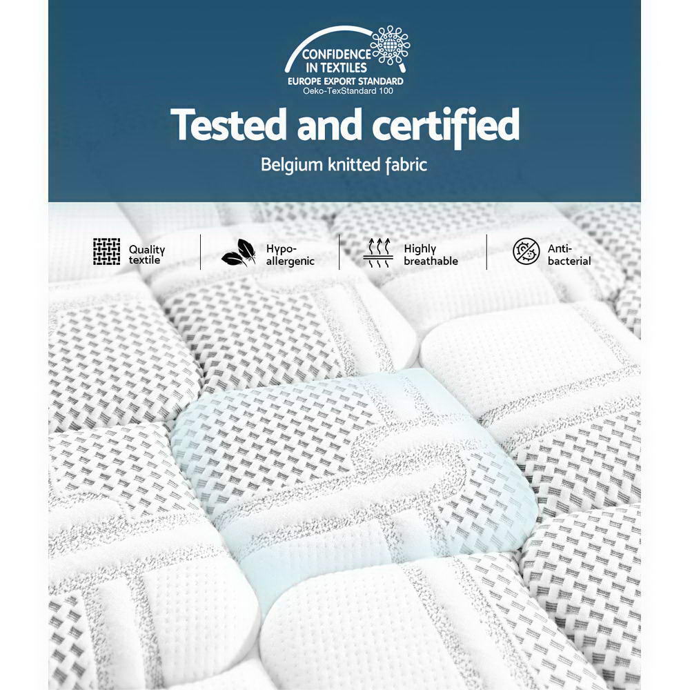 Queen Mattress 36cm Flippable Pocket Spring Memory Foam 7 Zone