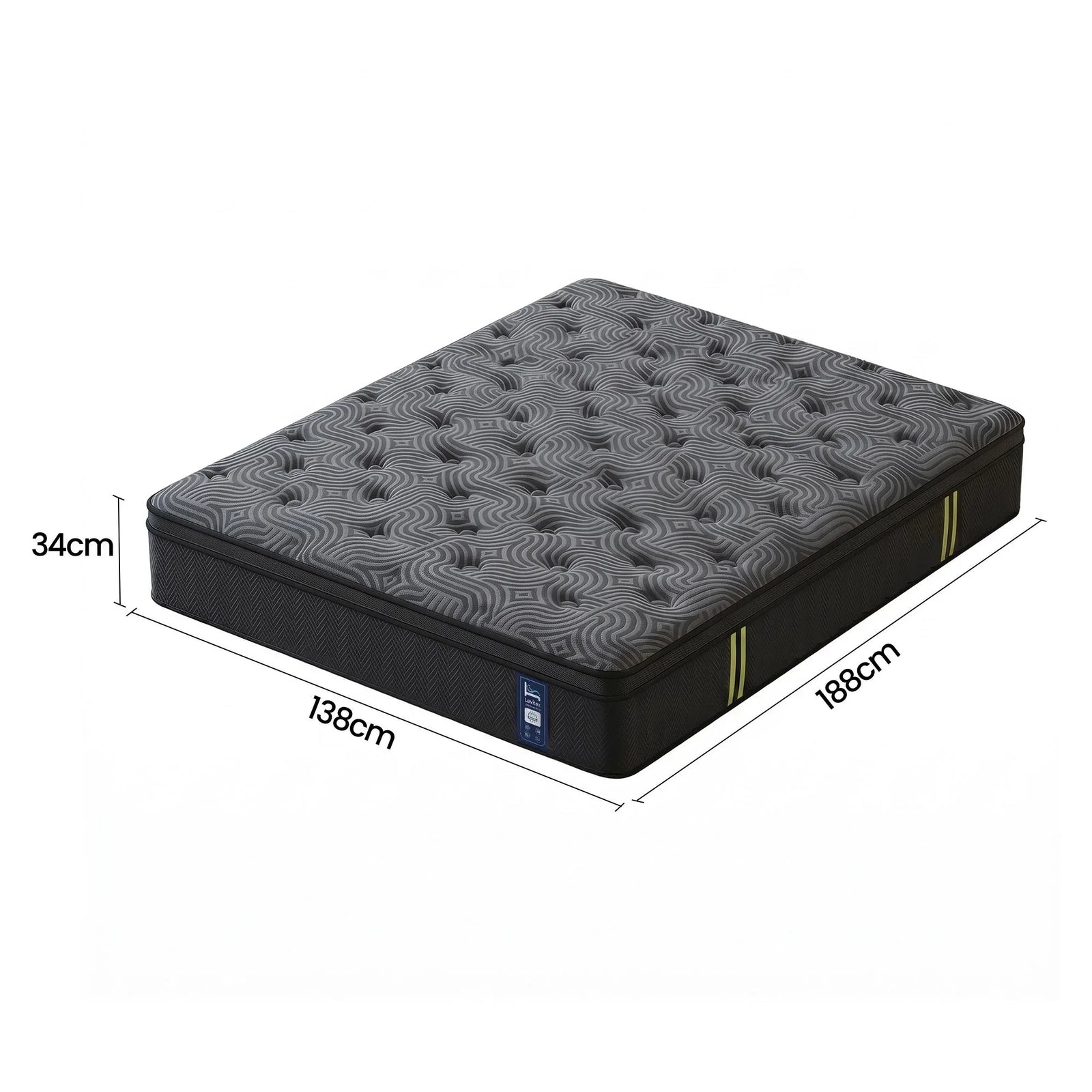 Double Mattress 34 cm 5-Zone Pressure Relief  Pocket Spring with Reinforced Edge Support & Breathable Gel Memory Foam Hybrid Mattress
