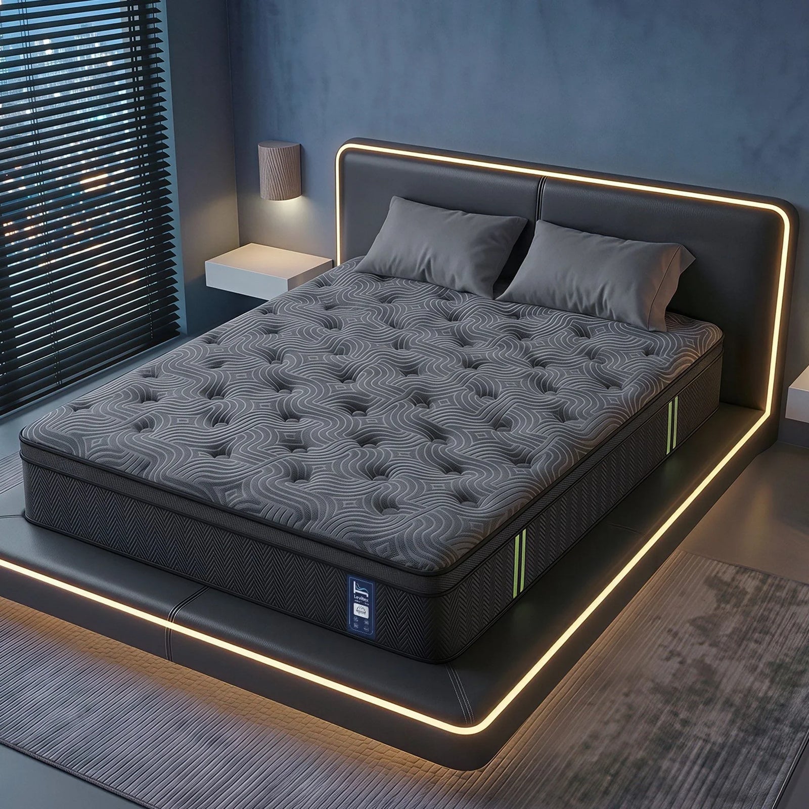 Queen Mattress 34 cm 5-Zone Pressure Relief  Pocket Spring with Reinforced Edge Support & Breathable Gel Memory Foam Hybrid Mattress