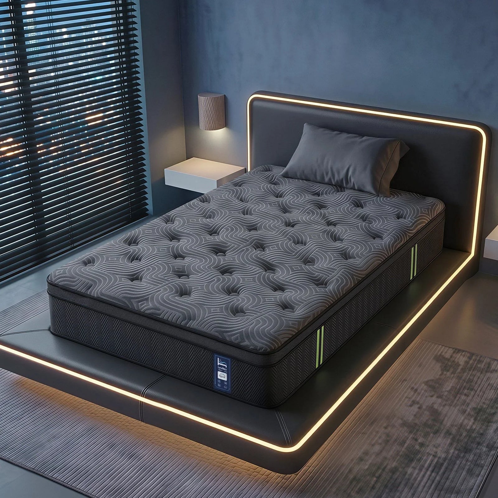 Single Mattress 34 cm 5-Zone Pressure Relief  Pocket Spring with Reinforced Edge Support & Breathable Gel Memory Foam Hybrid Mattress