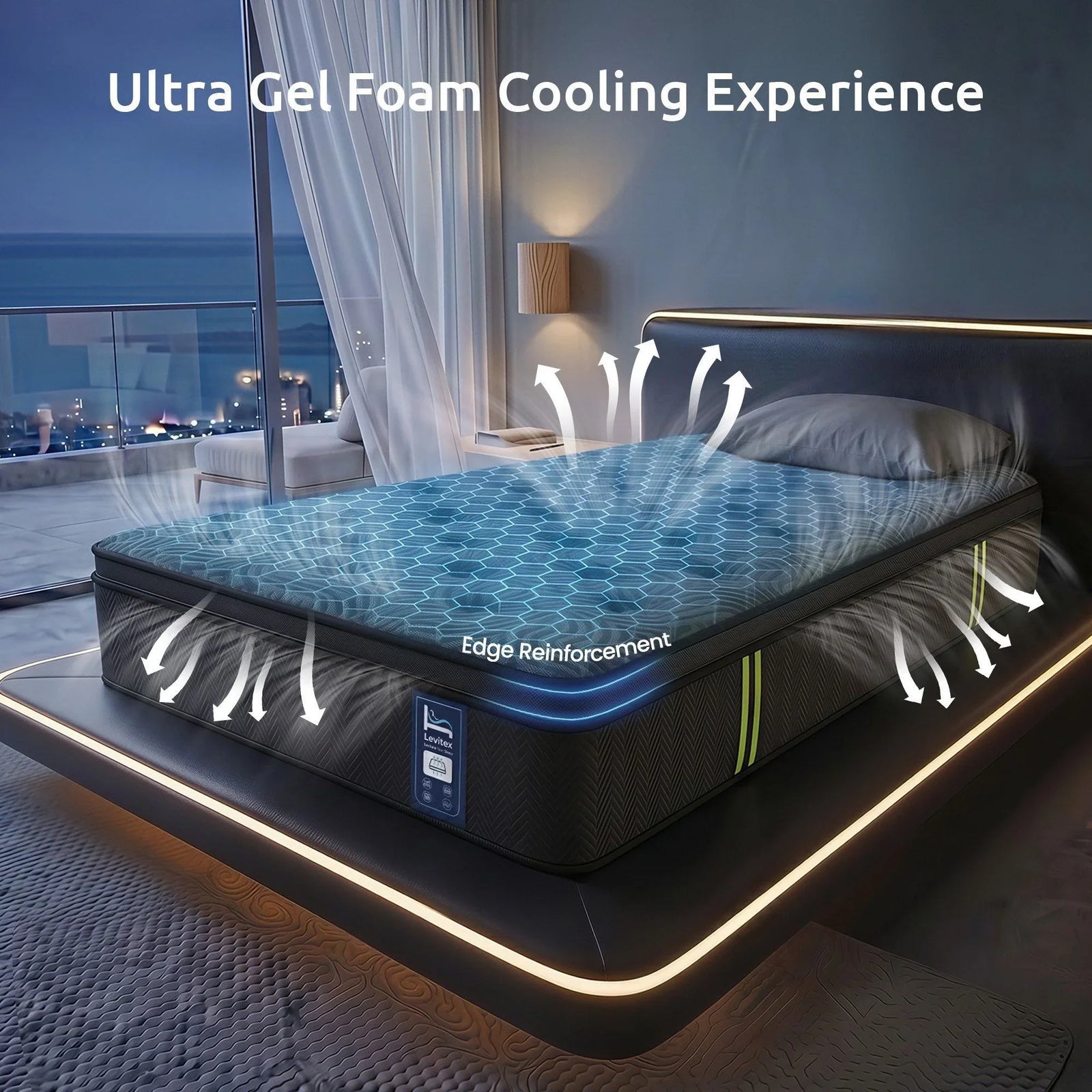 Single Mattress 34 cm 5-Zone Pressure Relief  Pocket Spring with Reinforced Edge Support & Breathable Gel Memory Foam Hybrid Mattress