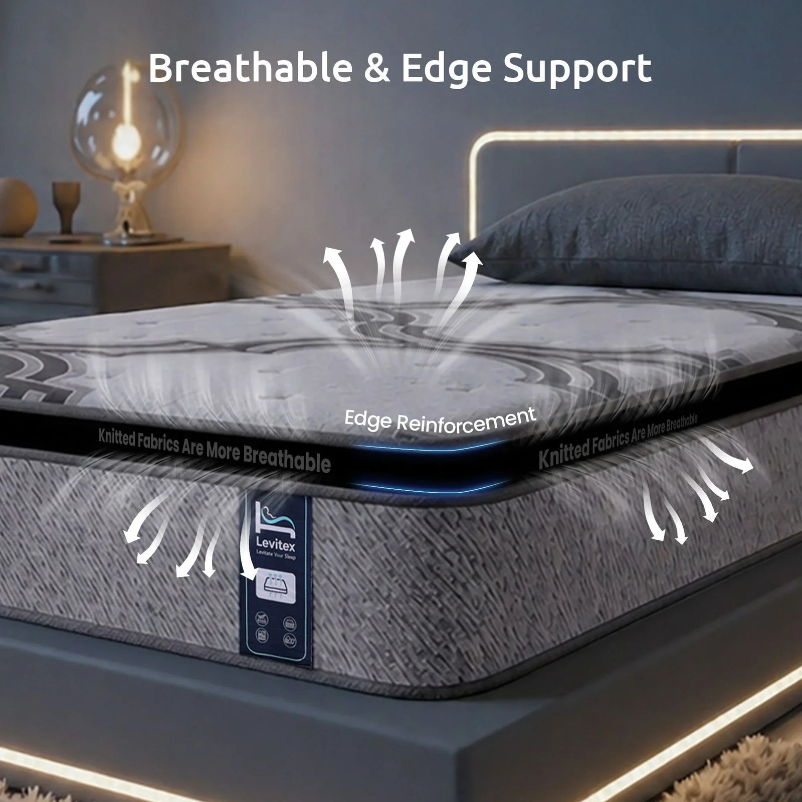 King Single Mattress 34 cm 5-Zone Pocket Spring with Latex & Memory Foam or Extra Lumbar & Shoulder Support