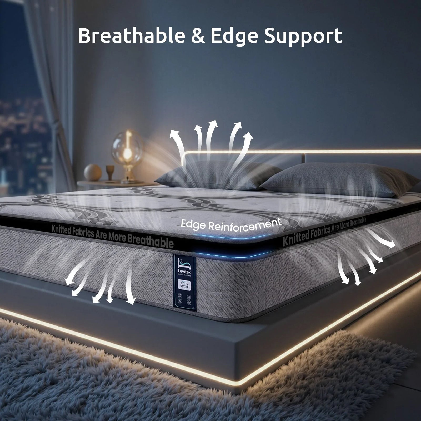 Queen Mattress 34 cm 5-Zone Pocket Spring with Latex & Memory Foam or Extra Lumbar & Shoulder Support