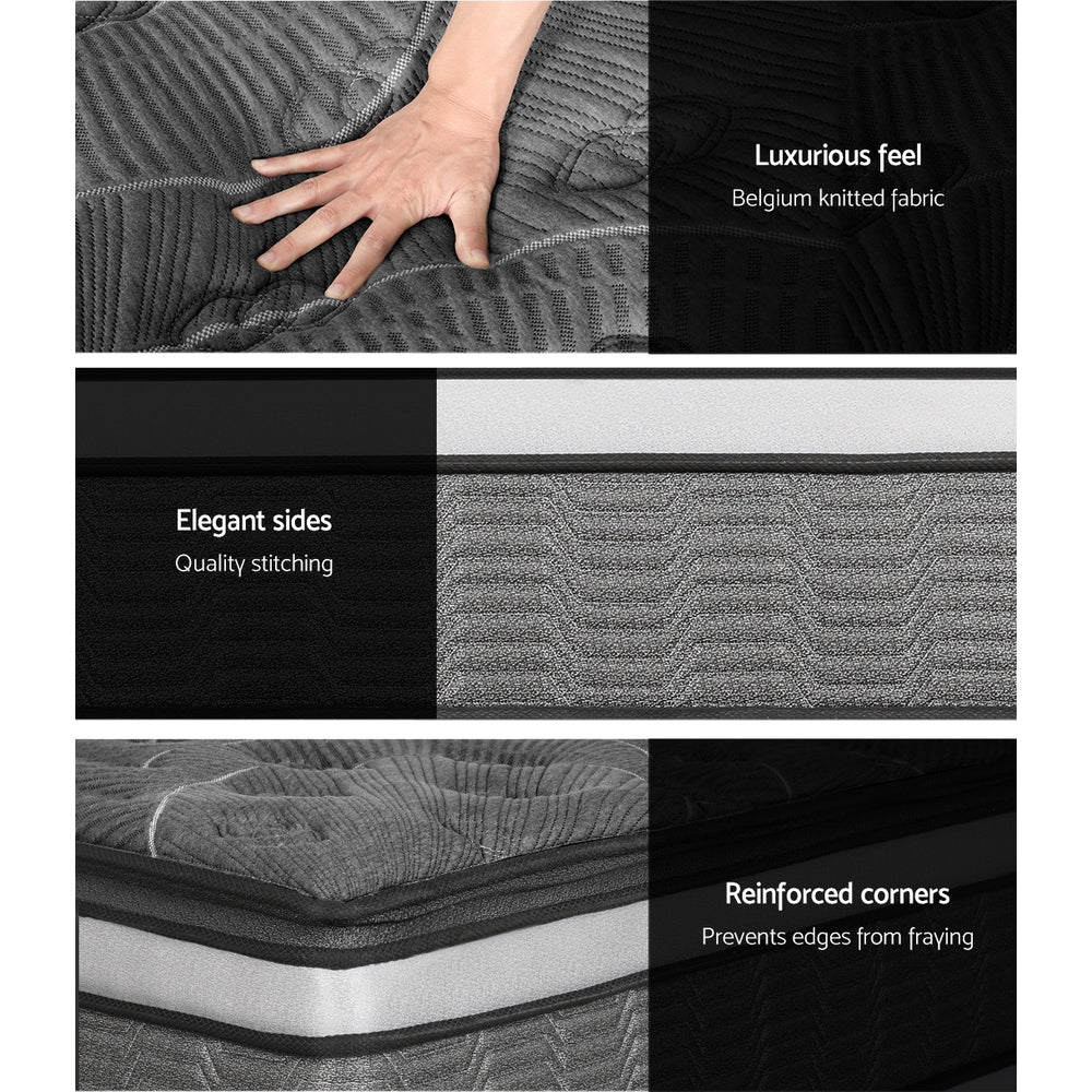 34cm Double Mattress Double Layer Pocket Spring Bamboo Medium Firm