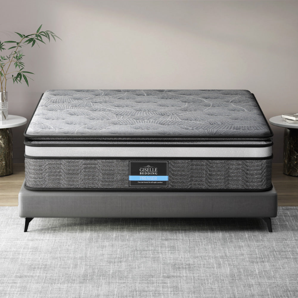 34cm Queen Mattress Double Layer Pocket Spring Bamboo Medium Firm Bed