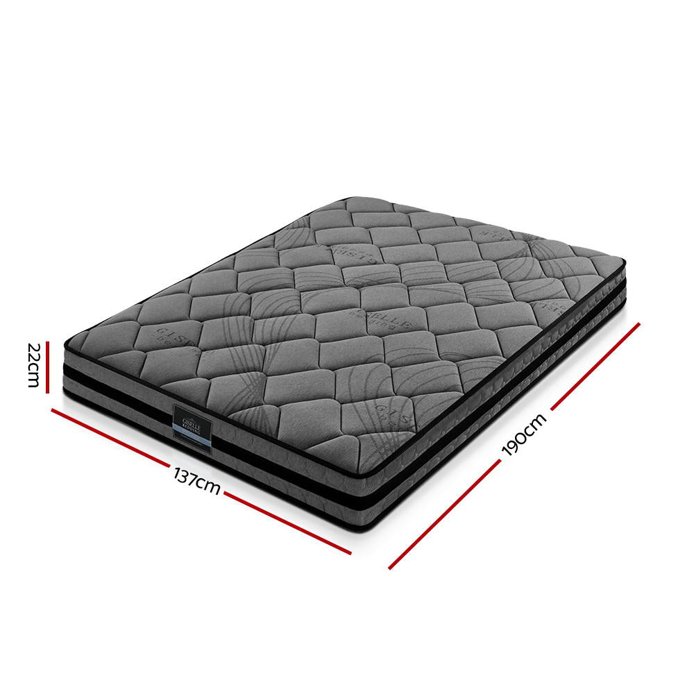 Double Pocket Spring Mattress 22cm Medium Firm 5 Zone Comfort