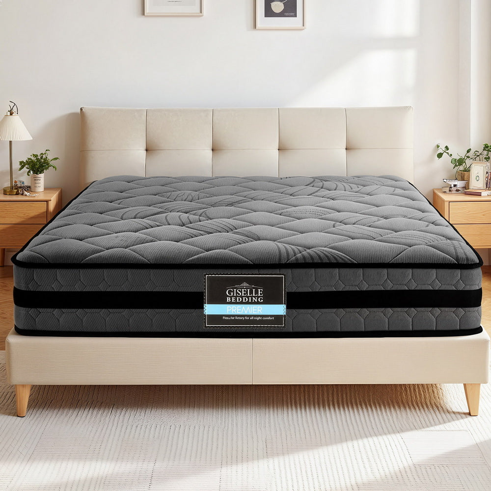 Queen Pocket Spring Mattress 22cm Medium Firm 5 Zone Comfort