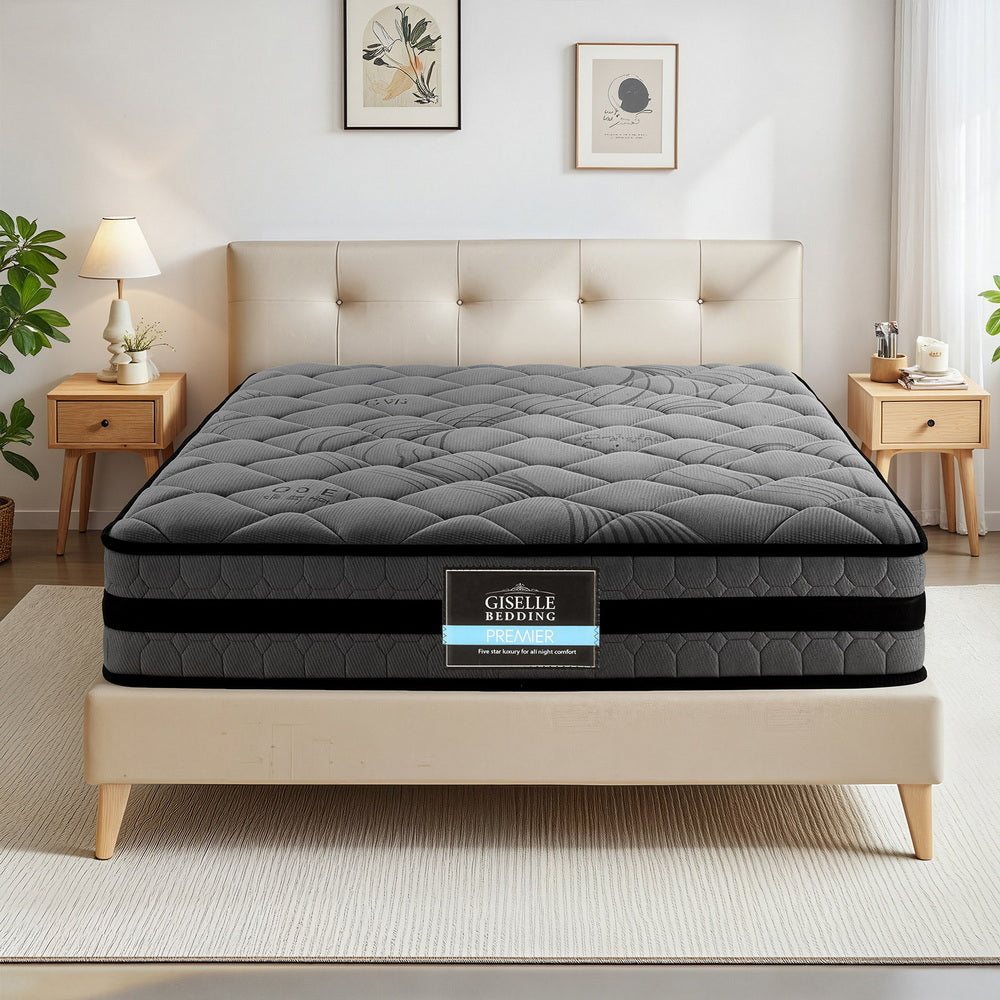Wendell Pocket Spring Mattress Single 22cm 5-Zone Medium Firm Orthopedic Bed