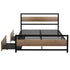 Bed Frame Double Size Metal Frame with 2 Drawers DREW