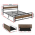 Bed Frame Queen Size Metal Frame with 2 Drawers DREW