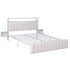 Artiss Queen Metal Bed Frame Boucle Headboard Charging Station Side Table White