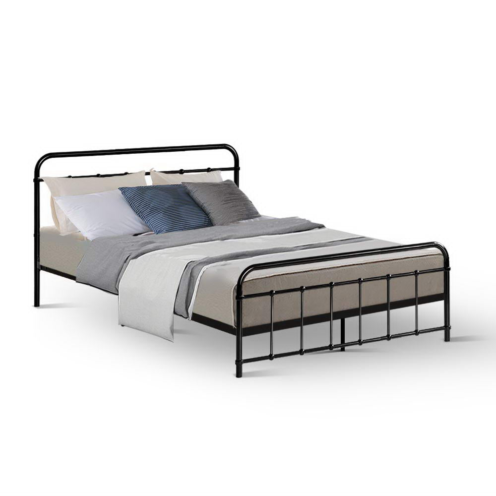 Artiss Bed Frame Metal Bed Frame LEO - Double Black