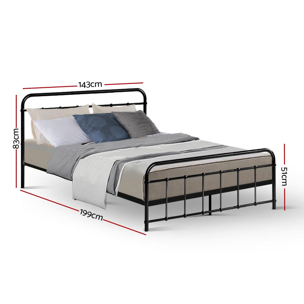 Bed Frame Metal Frames LEO - Double (Black)