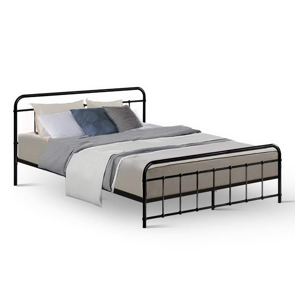 Artiss Bed Frame Metal Bed Frame LEO - Queen Black