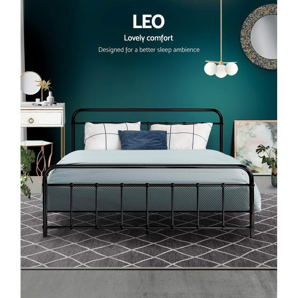 Artiss Bed Frame Metal Bed Frame LEO - Queen Black