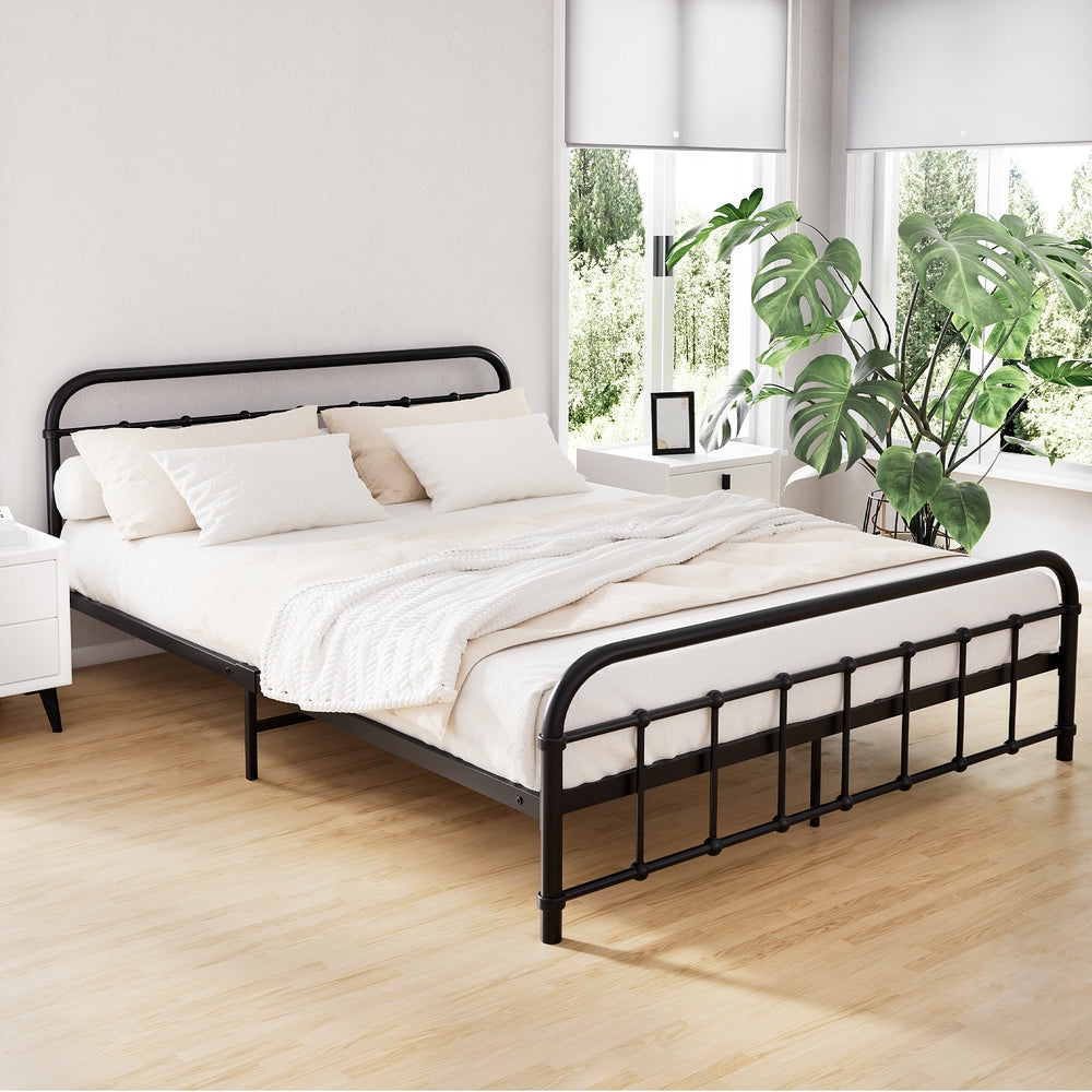Artiss Bed Frame Metal Bed Frame LEO - Queen Black
