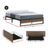 Bed Frame Metal Frame Double Size Bed Base 2 Drawers OSLO