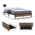 Bed Frame Metal Frame Queen Size Bed Base 2 Drawers OSLO