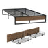 Bed Frame Metal Frame Queen Size Bed Base 2 Drawers OSLO