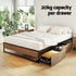 Bed Frame Metal Frame Queen Size Bed Base 2 Drawers OSLO