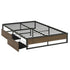 Bed Frame Metal Frame Queen Size Bed Base 2 Drawers OSLO