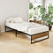 Artiss Single Metal Wood Bed Frame Industrial Platform Bed Black