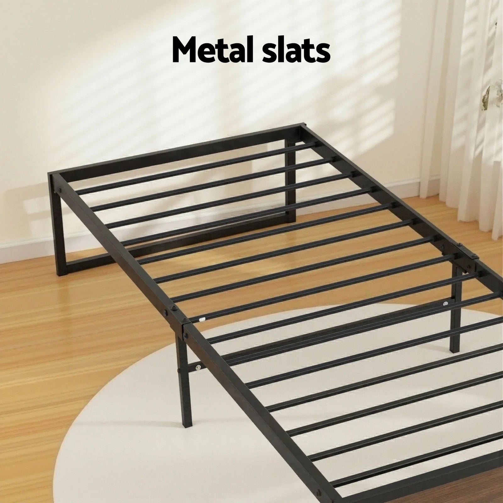 Bed Frame Metal Frame Single Bed Base 2 Drawers OSLO