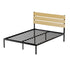 Artiss Bed Frame Queen Size Metal Base Mattress Platform Foundation Black PAULA