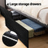 Metal Bed Frame Queen Size Storage Headboard Charge Station LED 4 Drawers