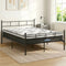 Double Metal Bed Frame with 32cm Euro Top Mattress Black