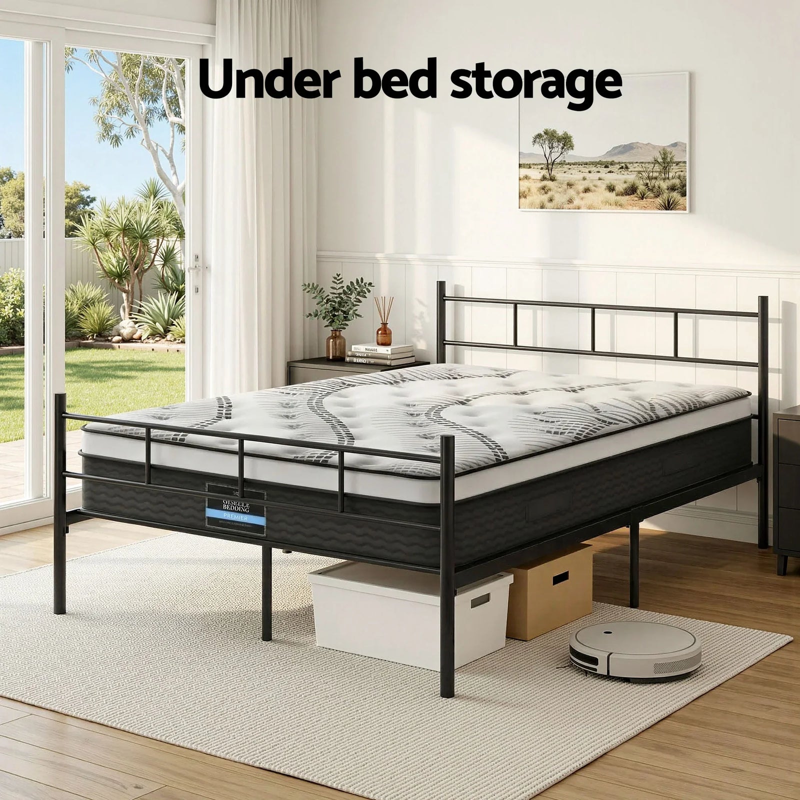 Bed Frame Double Metal Bed Frames SOL with Mattress