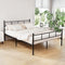 Double Metal Bed Frame Black Steel Slatted Platform Bed Frame 300kg